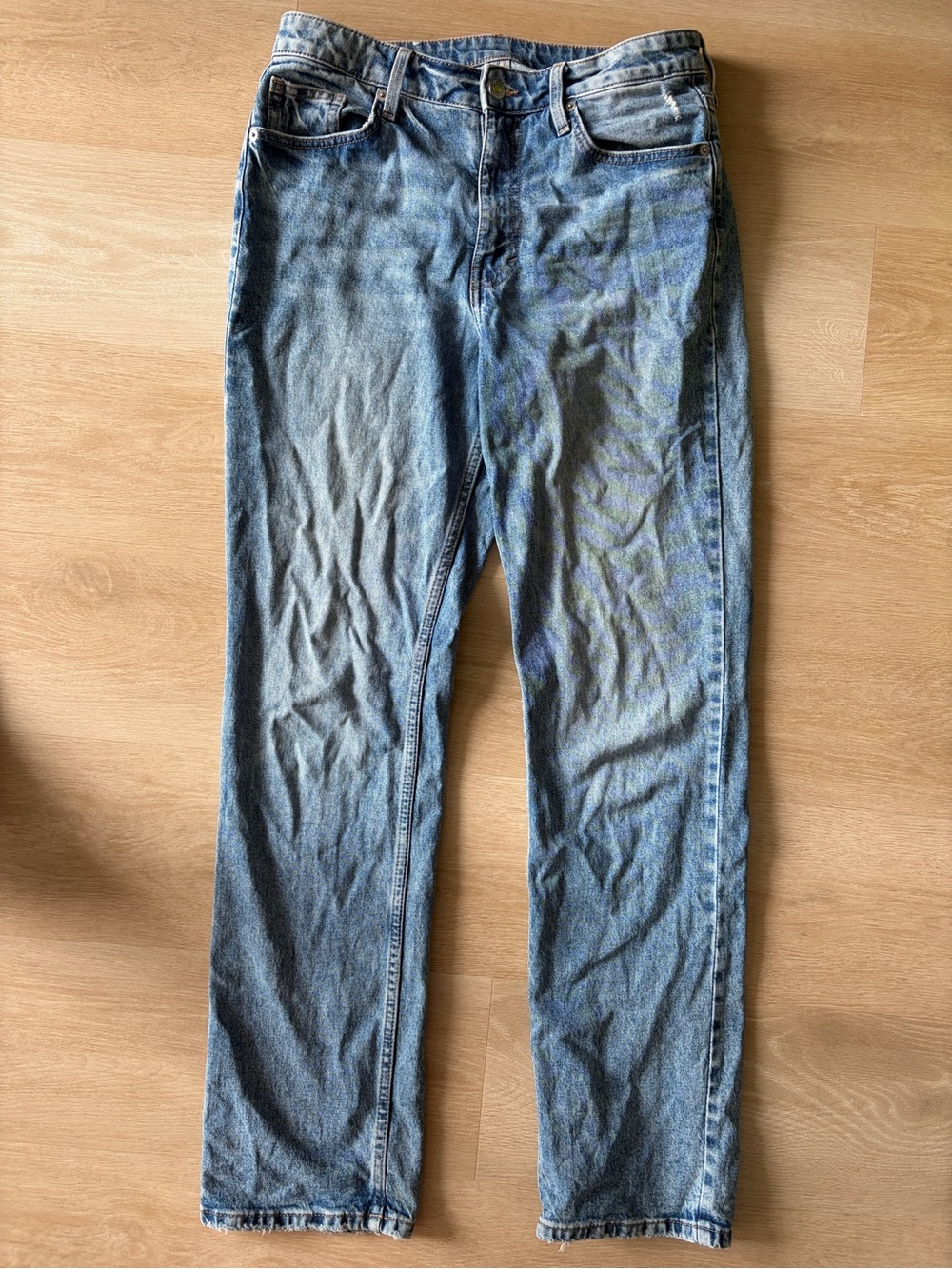 H&M &Denim Vintage Straight High Waist Jeans Size 8 Light Wash